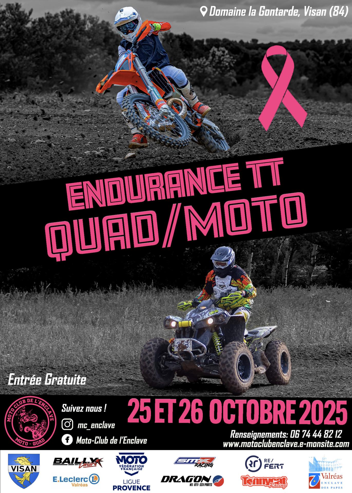 Affiche Quad Moto 2025 Octobre Rose